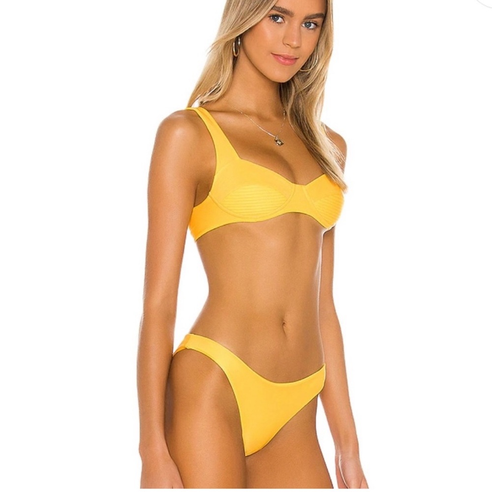 Lovers + Friends Yellow Zisa Bikini. Top and Bottom
